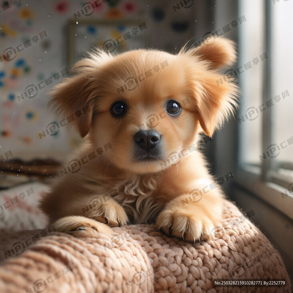一只漂亮的金毛小奶犬