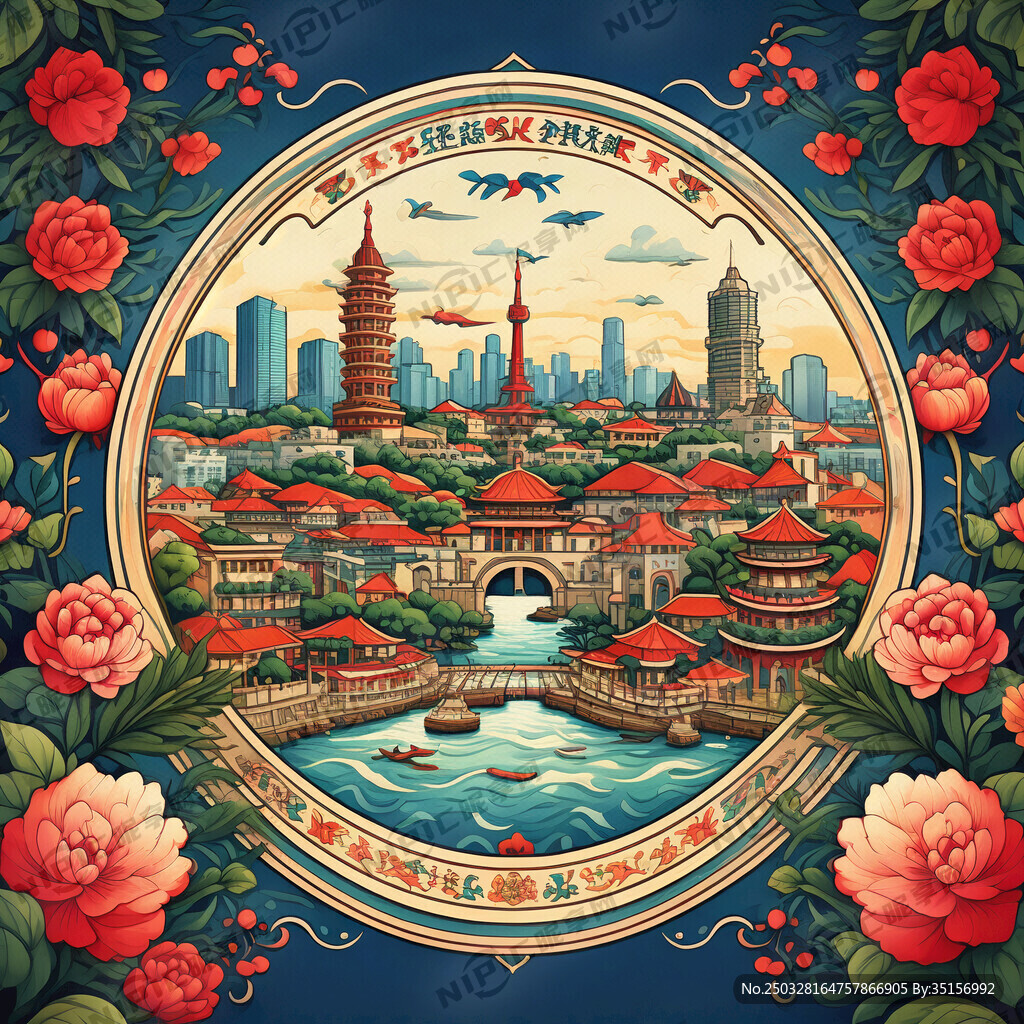 生成厦门景点鼓浪屿的打标格式图