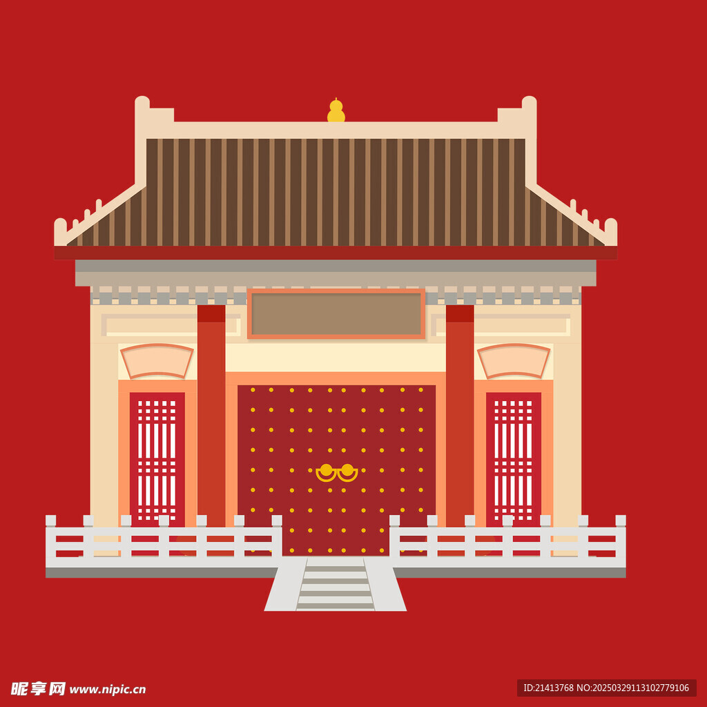 手绘古代建筑