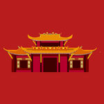 手绘古代建筑