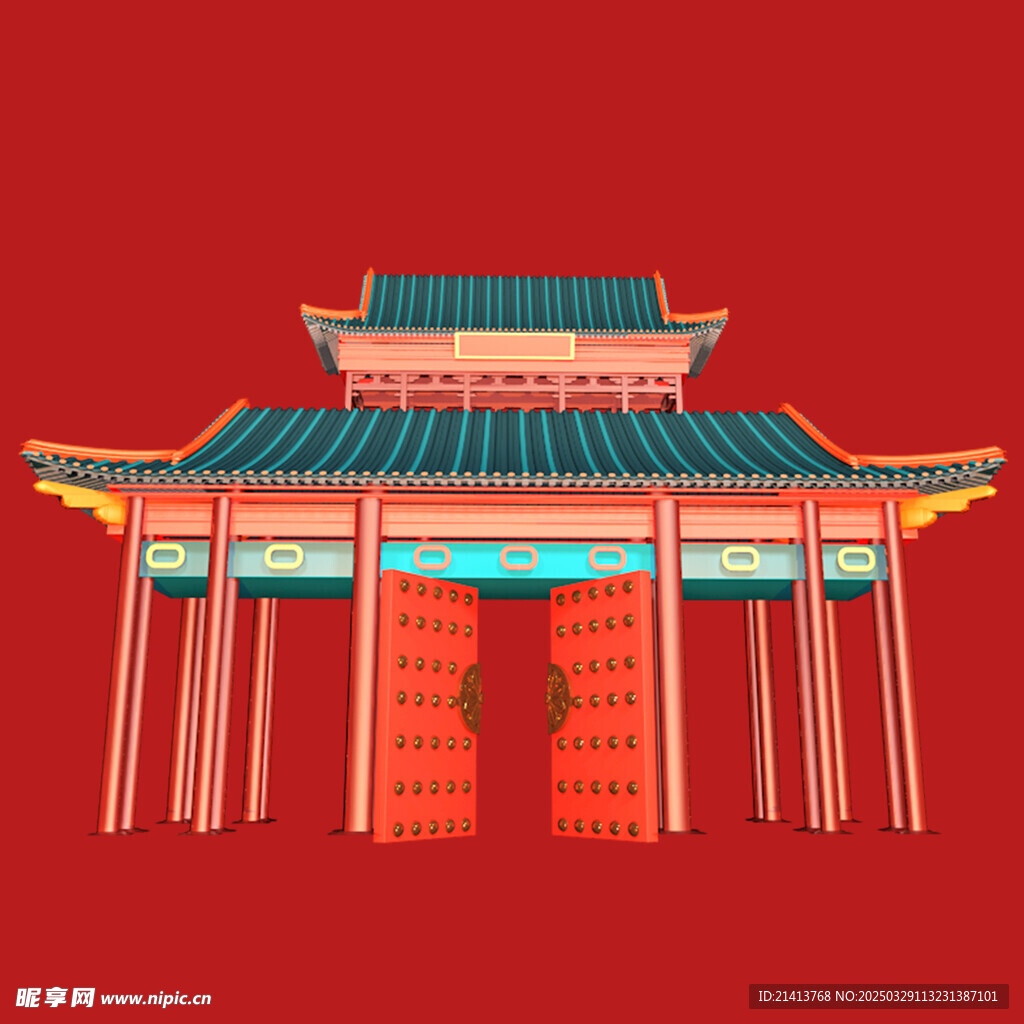 手绘古代建筑
