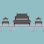手绘古代建筑