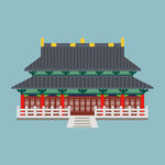 手绘古代建筑