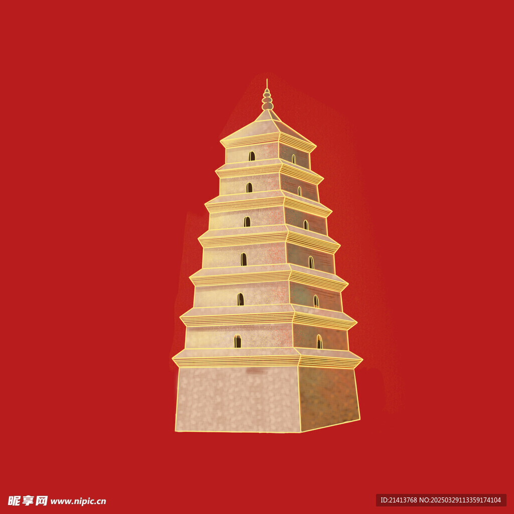 手绘古代建筑
