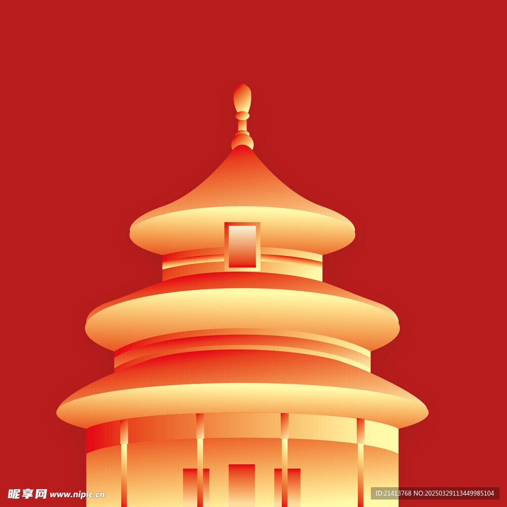 手绘古代建筑