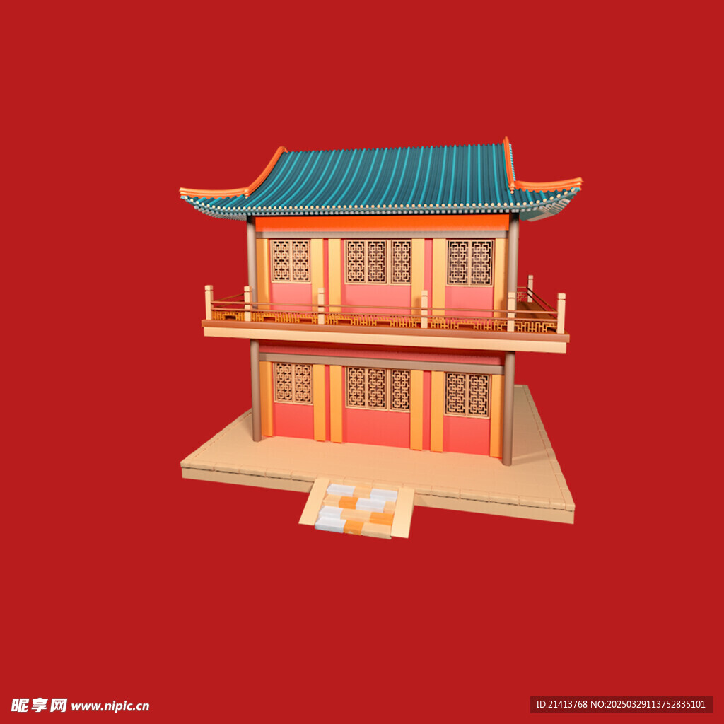 手绘古代建筑