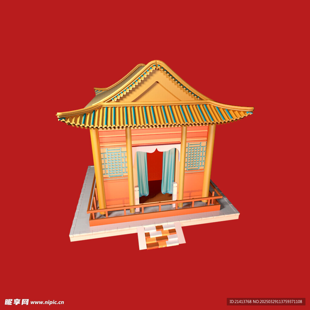 手绘古代建筑