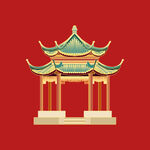 手绘古代建筑
