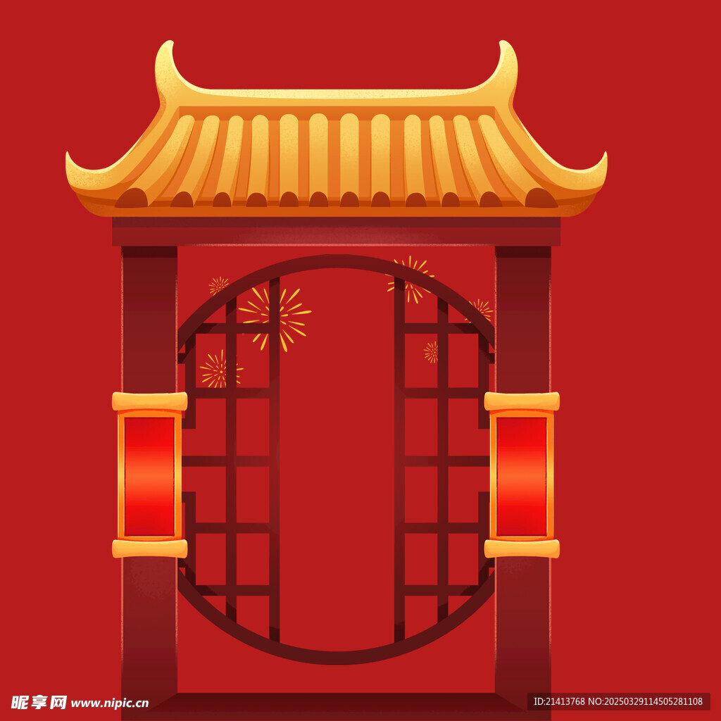 手绘古代建筑
