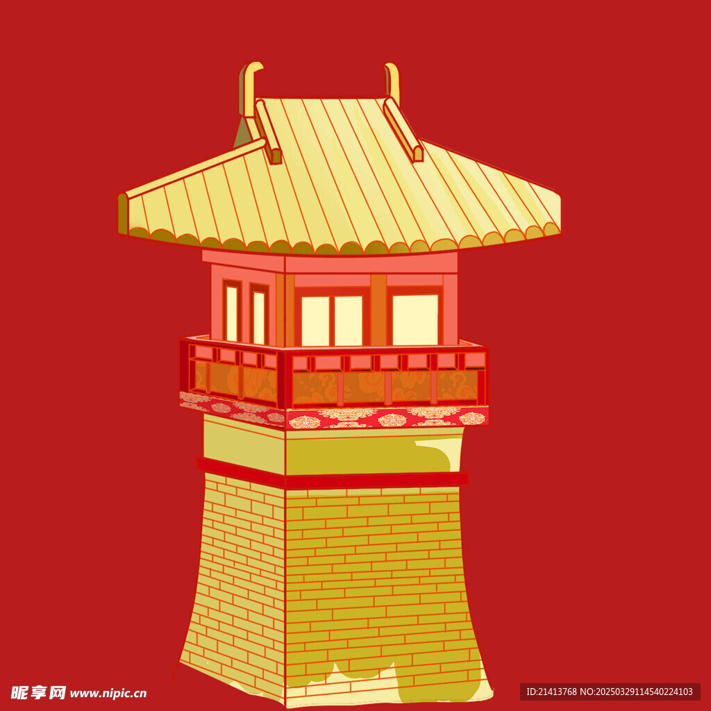 手绘古代建筑