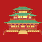 手绘古代建筑