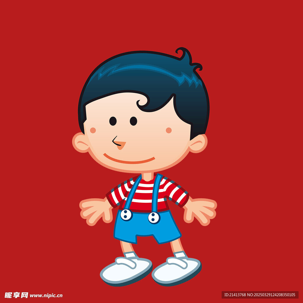手绘儿童男孩