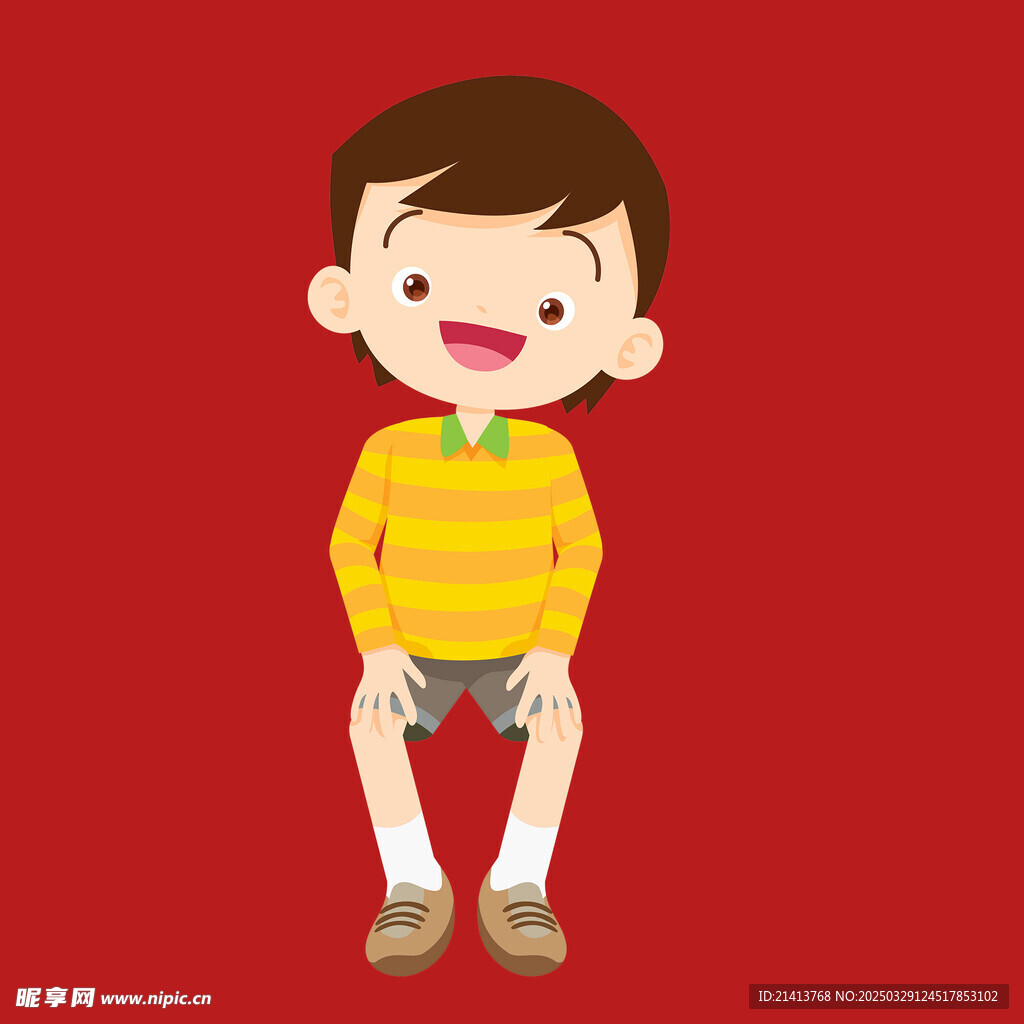 手绘儿童男孩