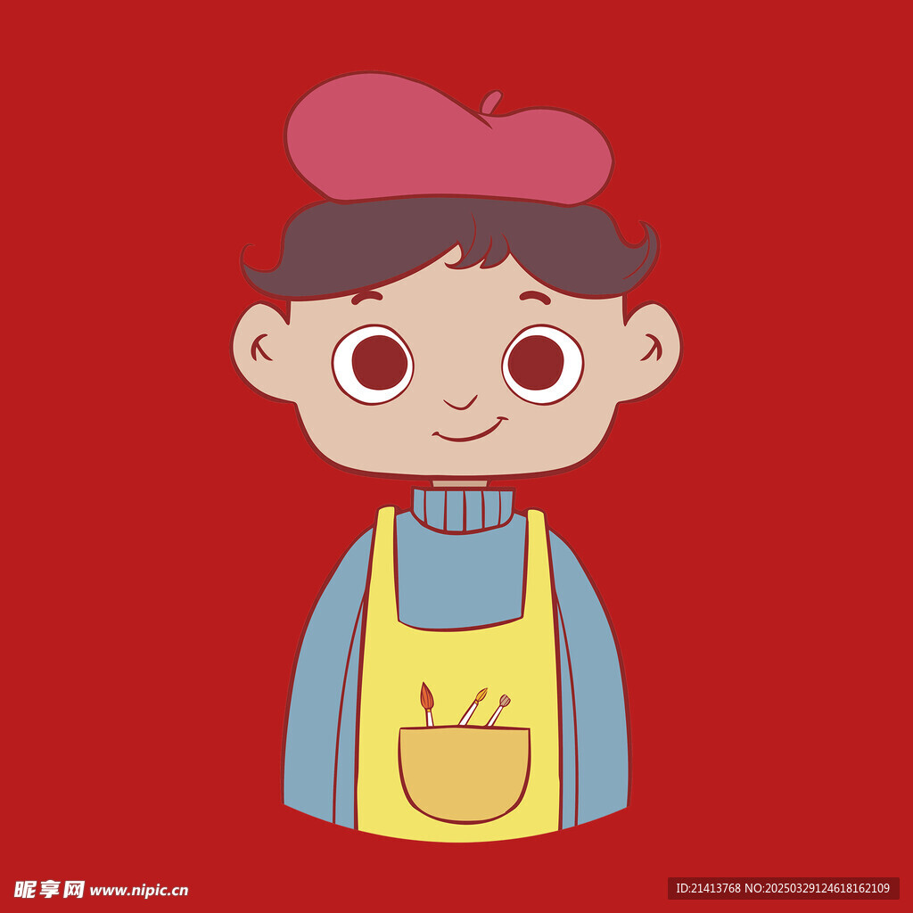 手绘儿童男孩