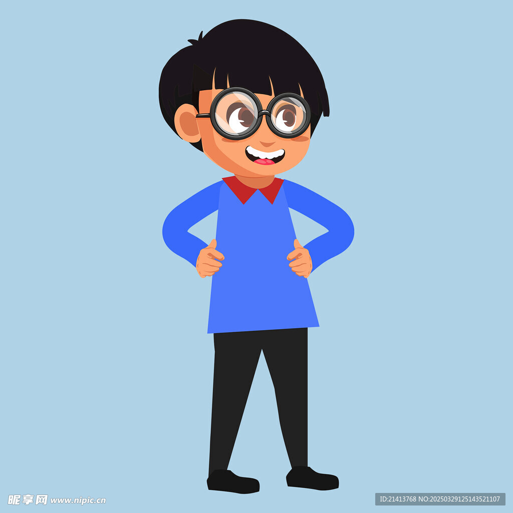 手绘儿童男孩