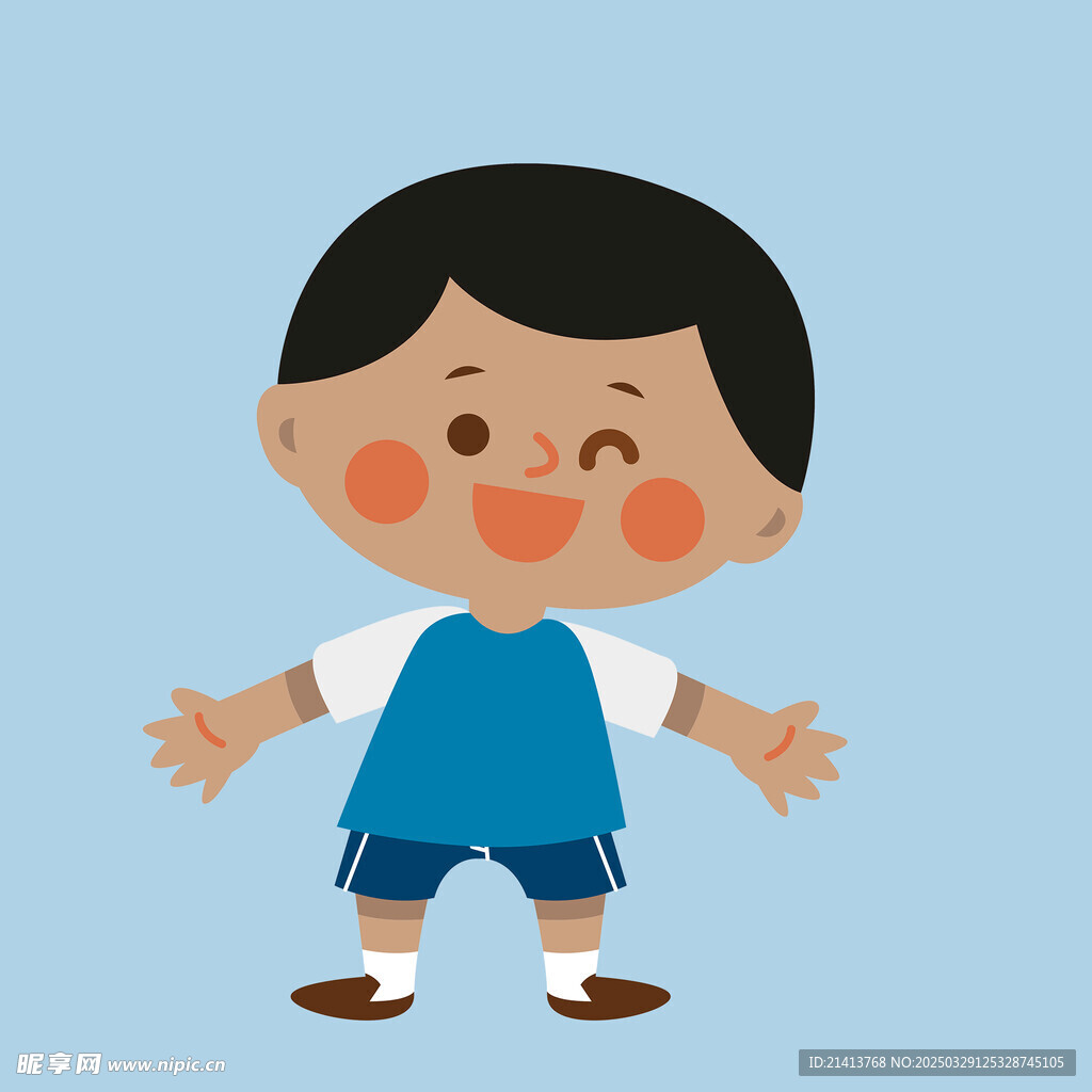 手绘儿童男孩