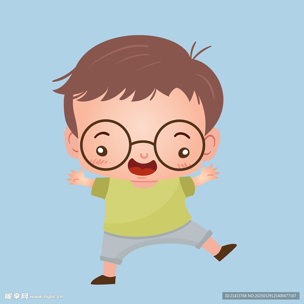 手绘儿童男孩