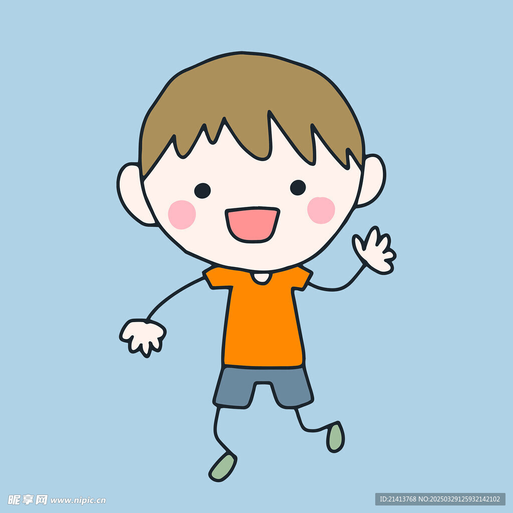 手绘儿童男孩