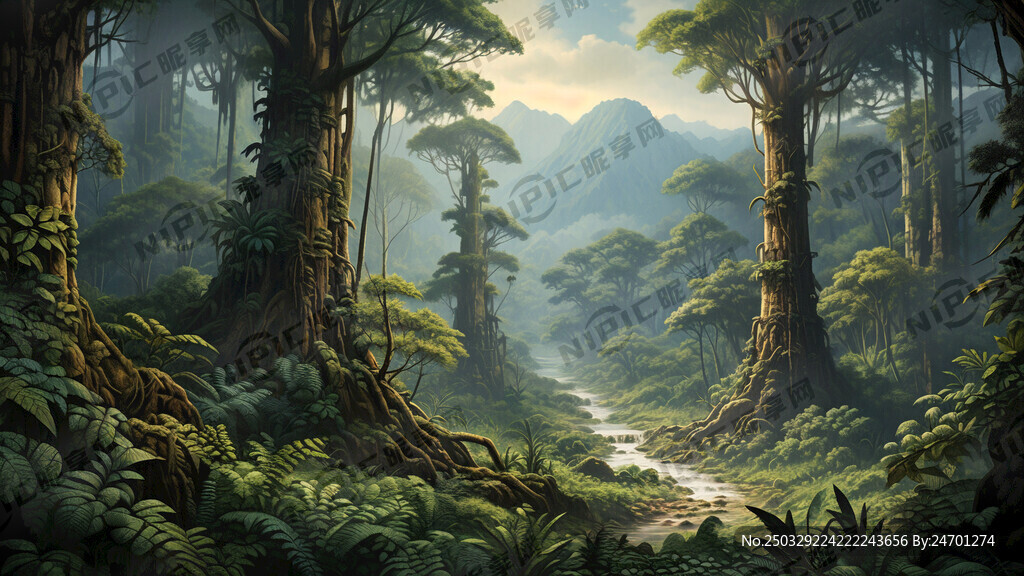 滇缅热带雨林图片前面树多植被多