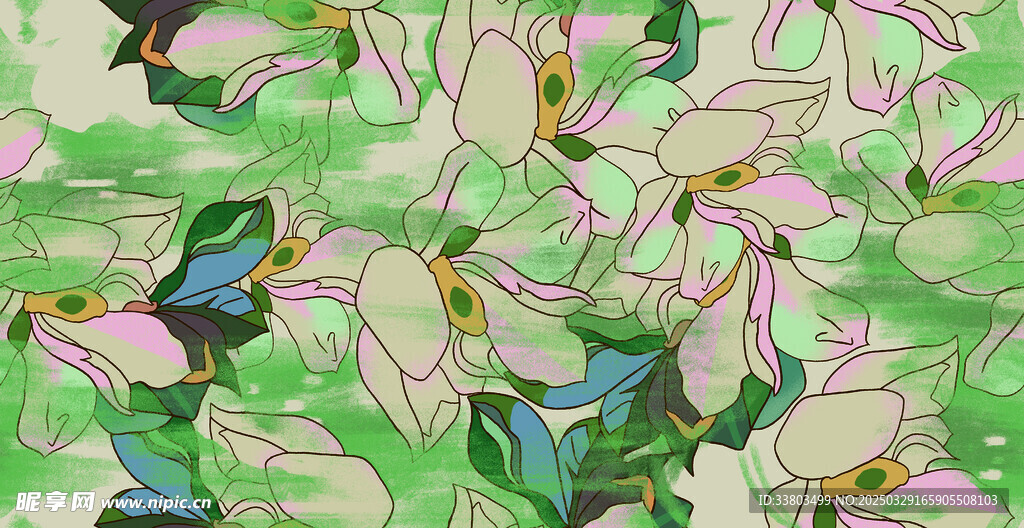 扎染线条花