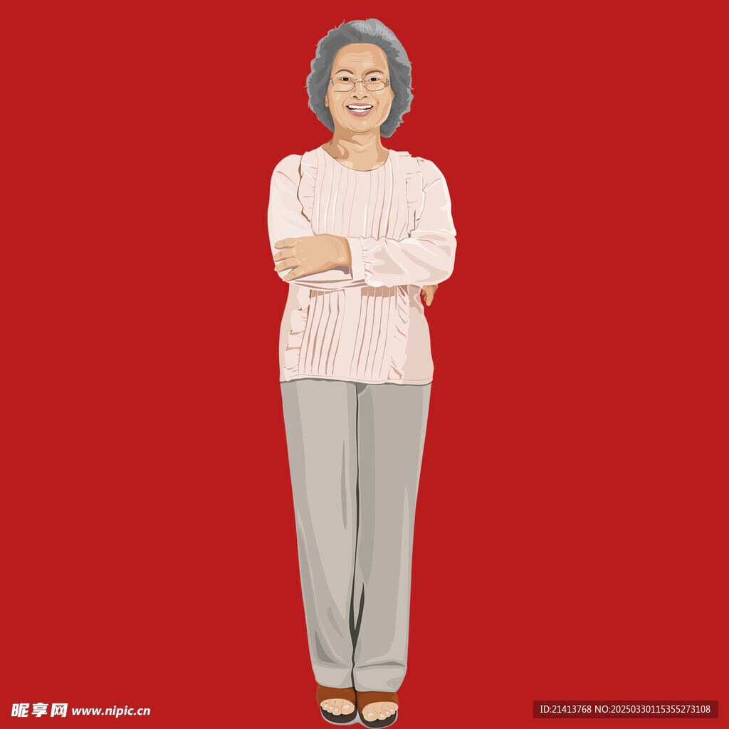 手绘老奶奶