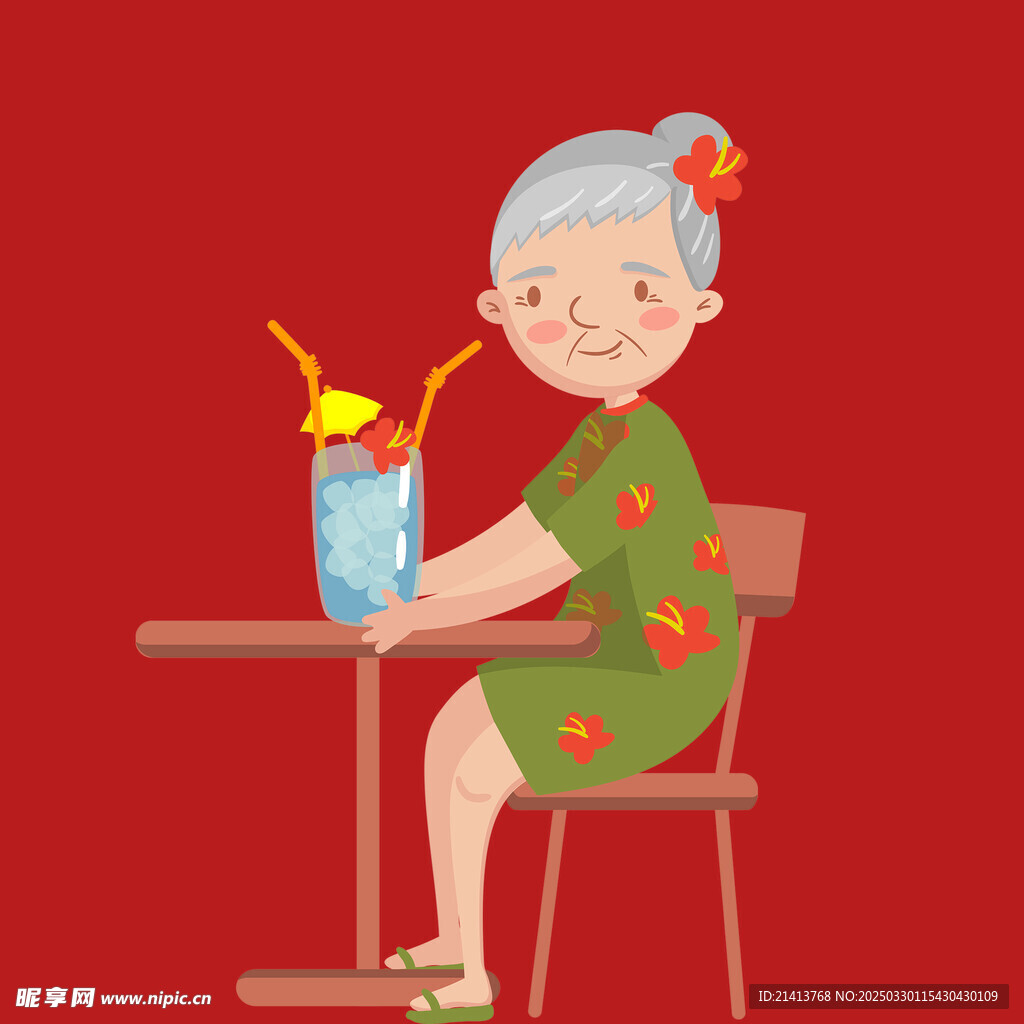 手绘老奶奶