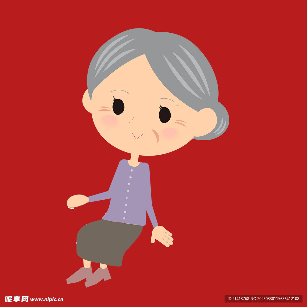 手绘老奶奶
