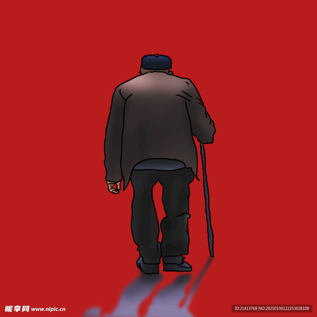 手绘老大爷