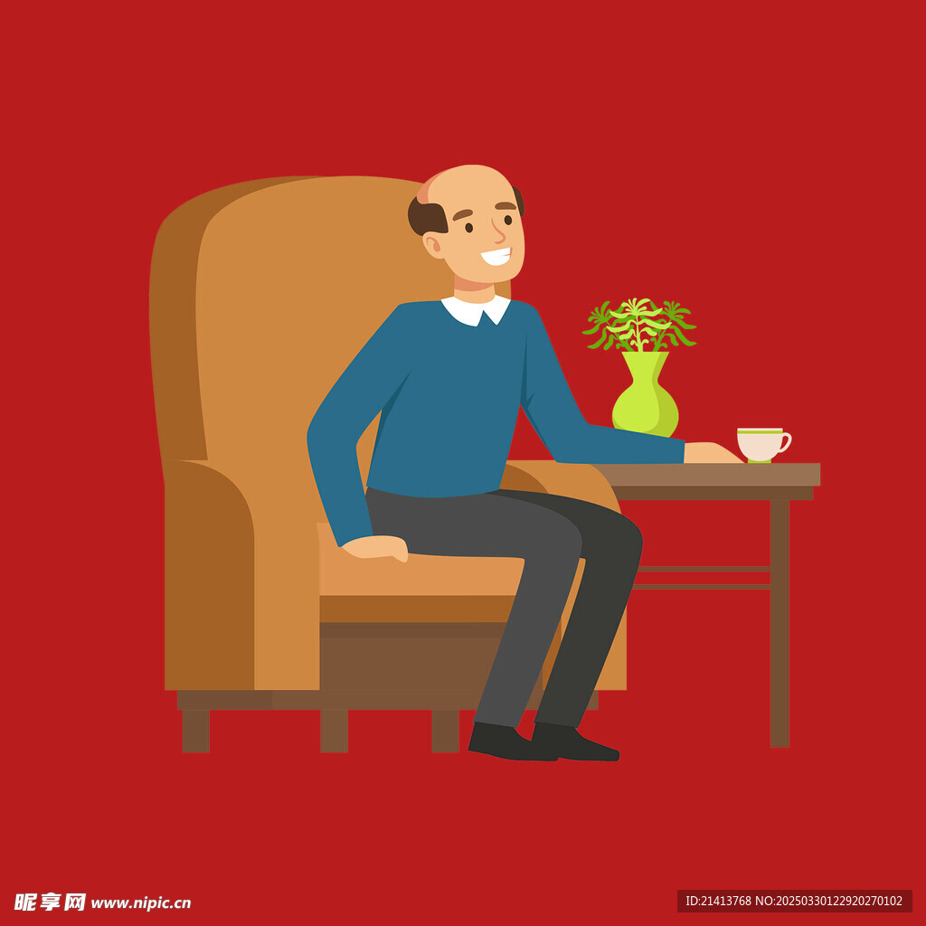 手绘老大爷