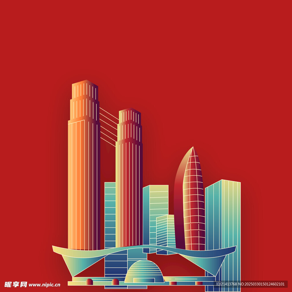 手绘建筑房子