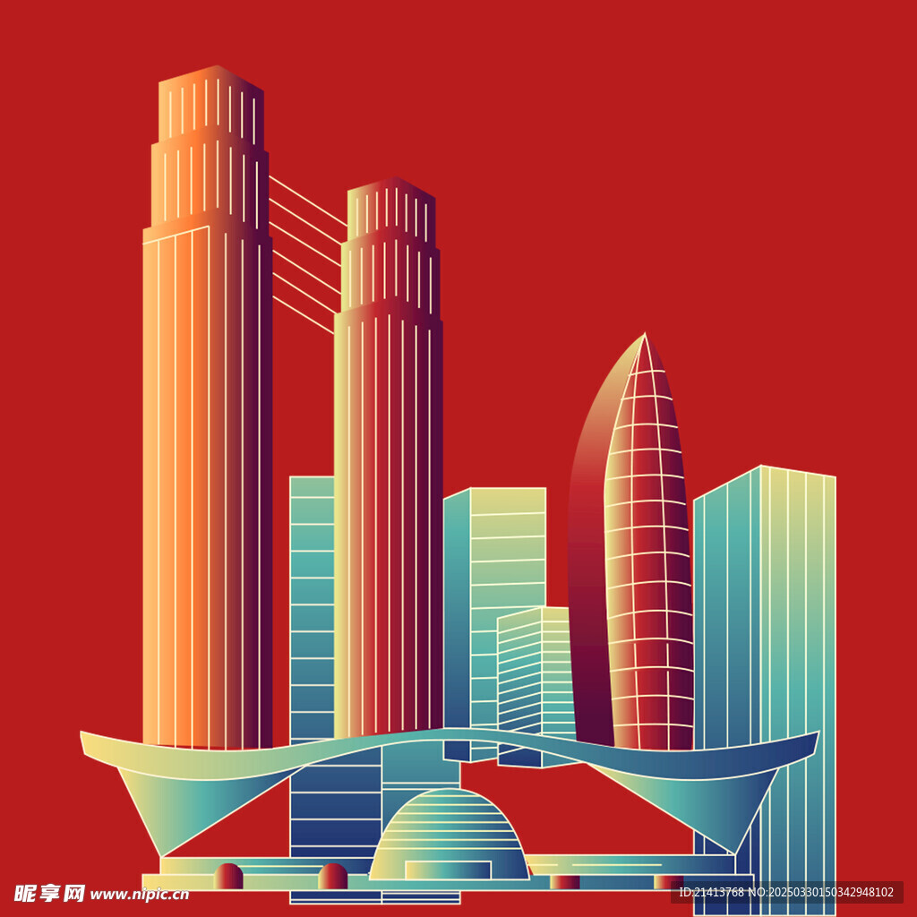 手绘建筑房子