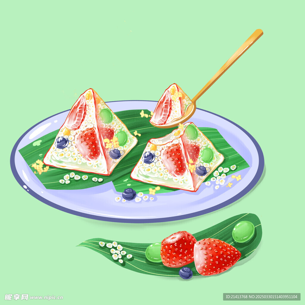 手绘端午粽子