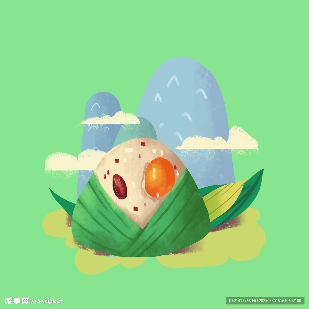 手绘端午粽子