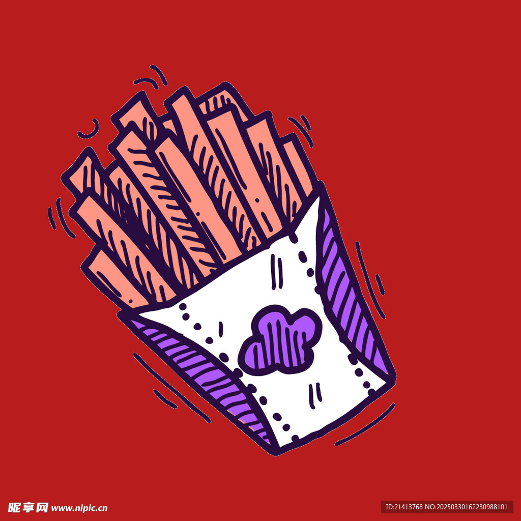手绘卡通薯条