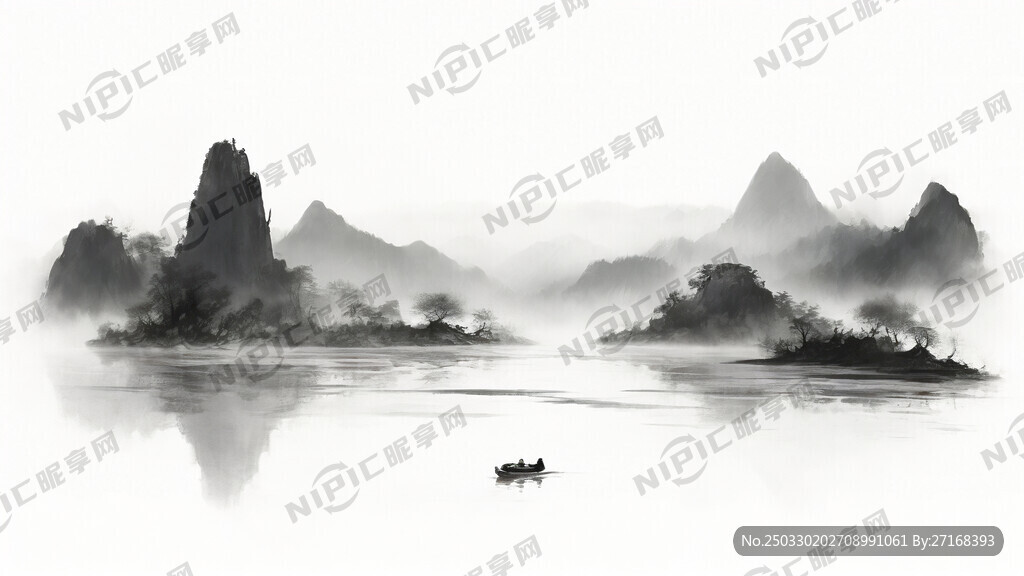 要只有山无水的山水画