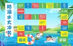 防溺水安全儿童跳格子地面游戏
