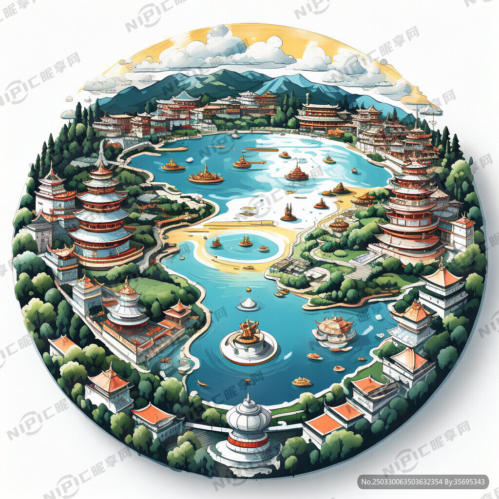 将代表青海风光的青海湖 三江源