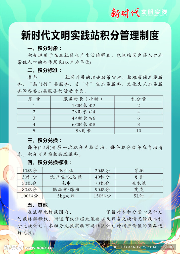 新时代文明实践站积分管理制度