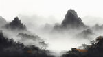 色彩山谷，中国风，中国画，山水，水墨风格，写意，意境，高雅，高清，仙风道骨。