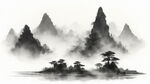 龙飞凤舞，中国风，中国画，山水，水墨风格，写意，意境，高雅，高清，仙风道骨。