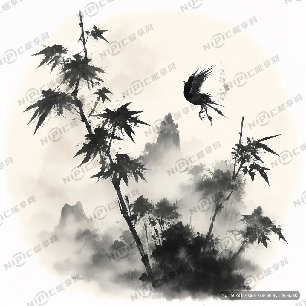 竹 中国风 中国画 山水 写意