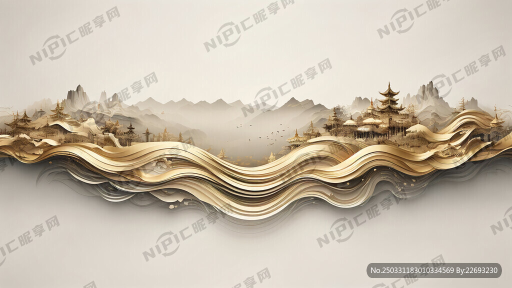 金色小线条 现代简约