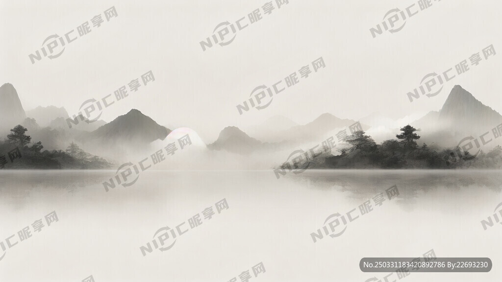 线条 现代简约 米白色渐变背景