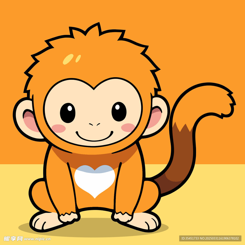 手绘卡通猴子