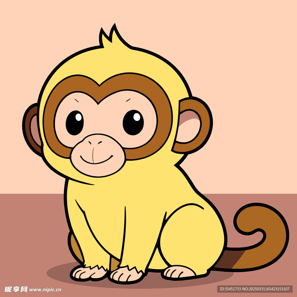 手绘卡通猴子