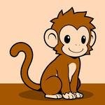 手绘卡通猴子