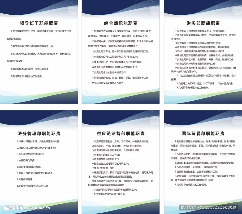 制度牌 职能职责 