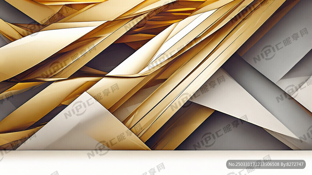 简约线条金边抽象立体背景大气