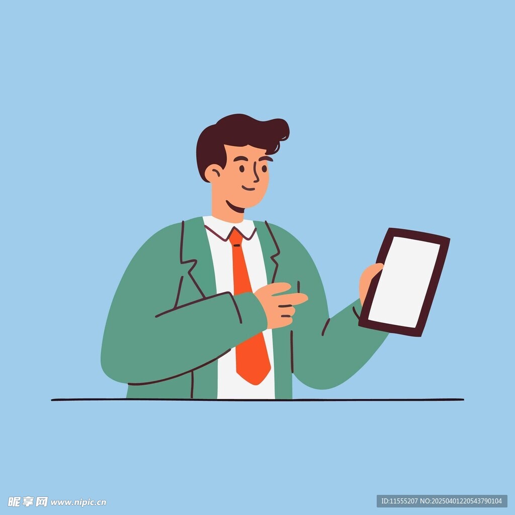 商业商务客服办公手持平板电脑的
