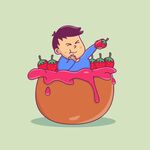 一个人被辣椒包围表情痛苦大酱缸
